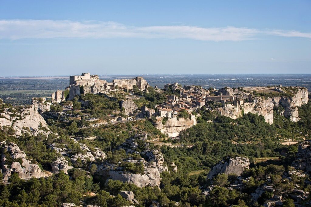 Les Baux-de-Provence old town in France